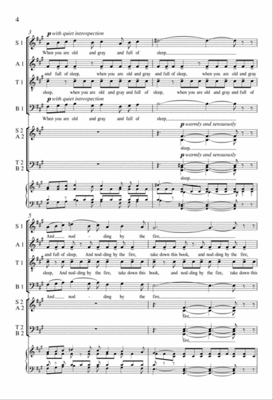When You Are Old 4-Part scores gallery preview page 4