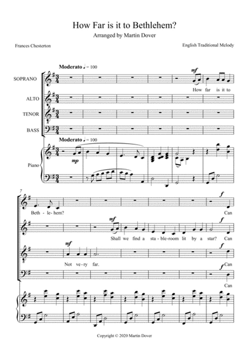How far is it to Bethlehem? SATB Four part Choir image number null