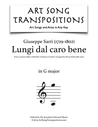 Book cover for SARTI: Lungi dal caro bene (transposed to G major)
