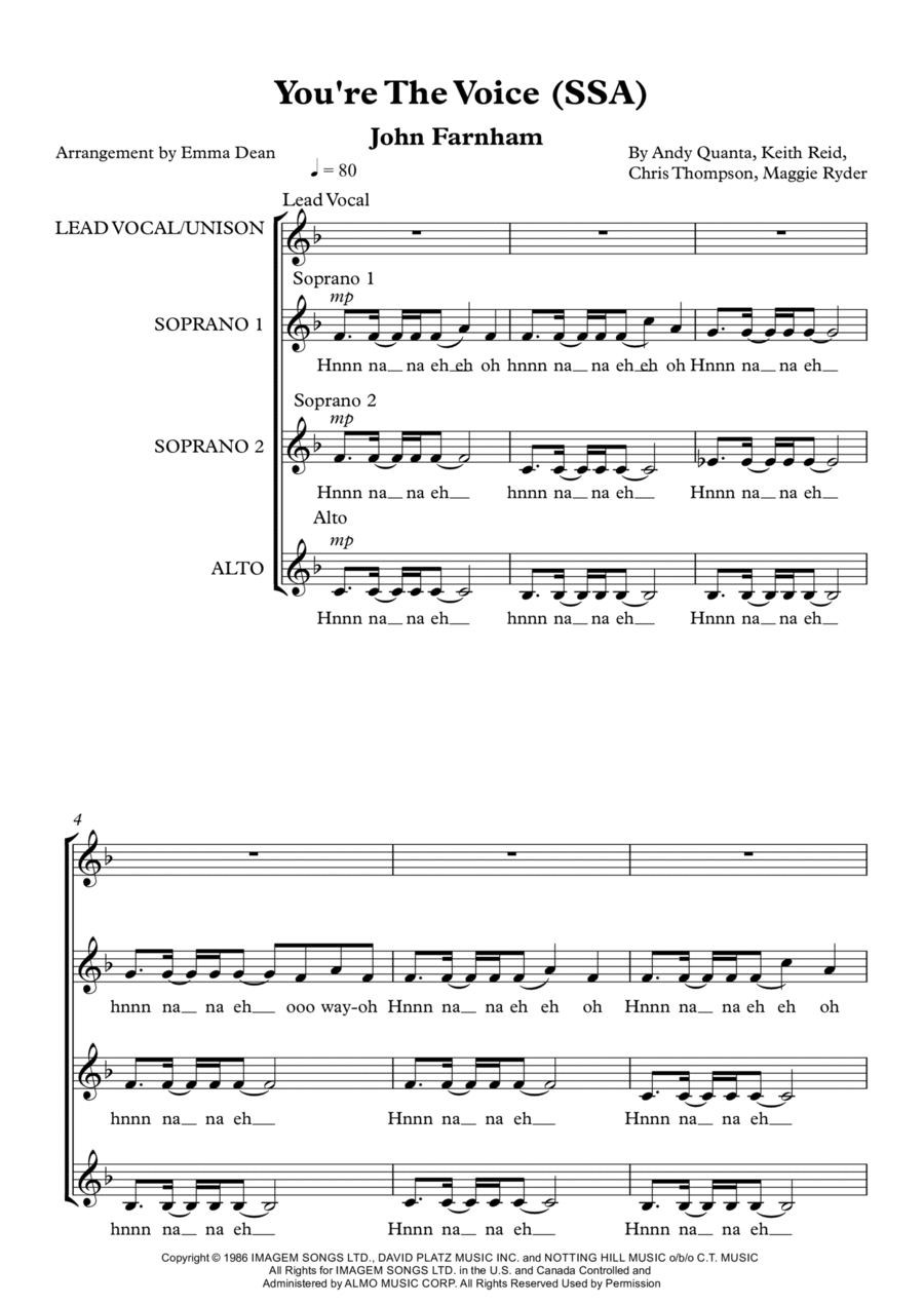 You're The Voice You're The Voice SSA scores gallery preview page 1