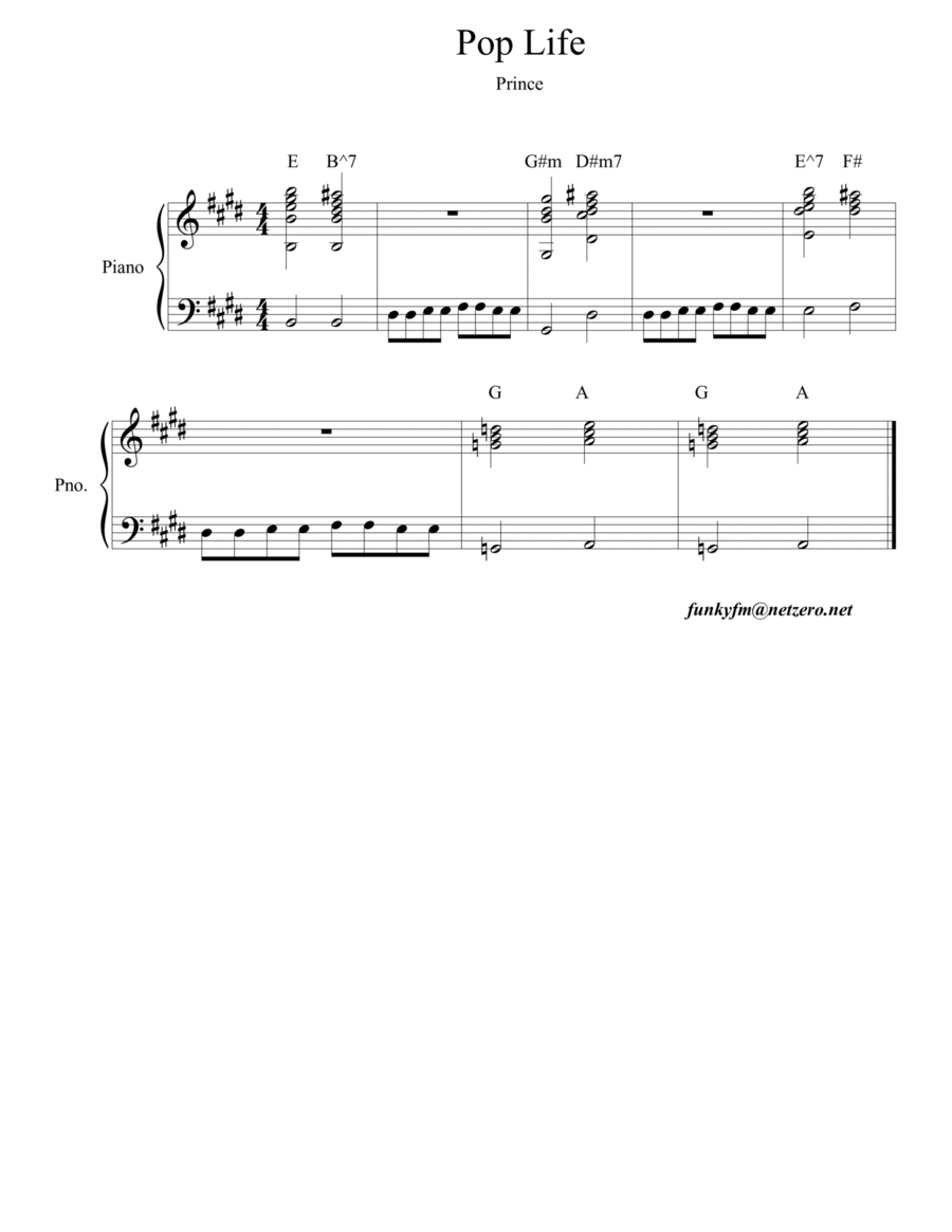 Pop Life Pop Life Easy Piano scores gallery preview page 1