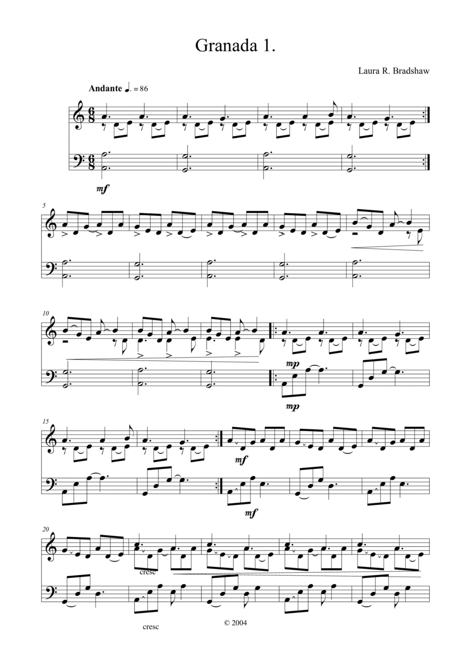Cobbles Caves and Sunsets (Granada 1) Part scores gallery preview page 1