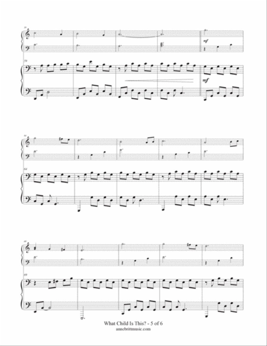 What Child Is This? (late elementary student/teacher piano duet) Piano Method scores gallery preview page 5