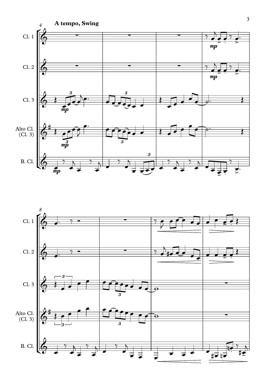 Have Yourself A Merry Little Christmas from MEET ME IN ST. LOUIS Clarinet Quartet scores gallery preview page 3