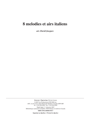 Book cover for 8 mélodies et airs italiens