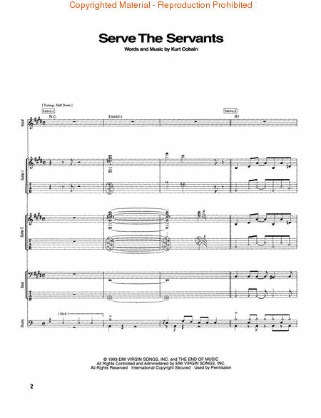 In Utero - Transcribed Score