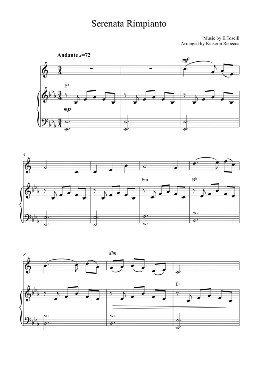 Serenata Rimpianto (Op.6 no.1) Alto Saxophone scores gallery preview page 1