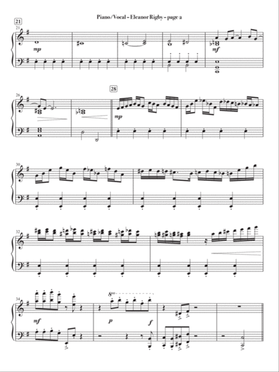Eleanor Rigby Eleanor Rigby Voice scores gallery preview page 2