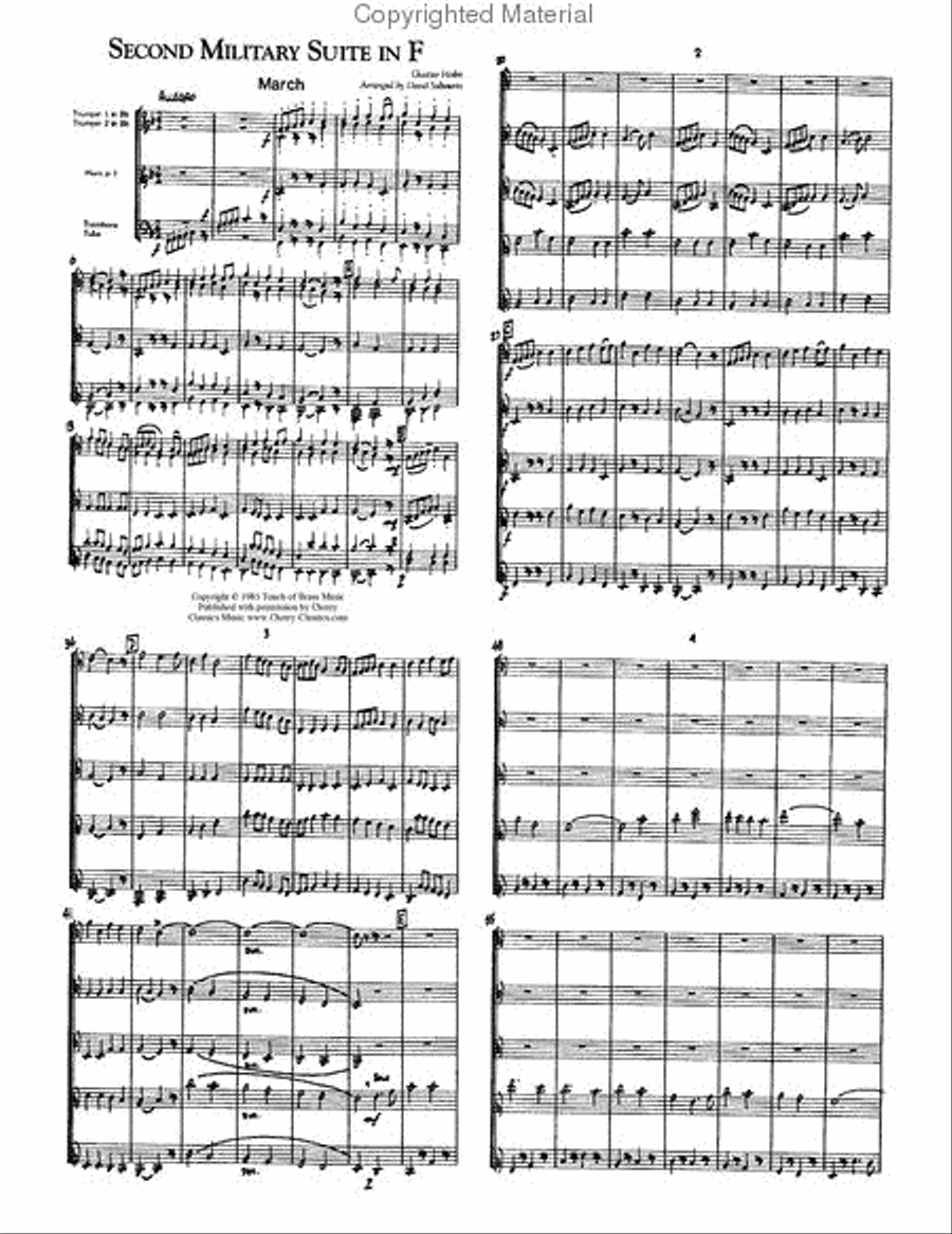 Second Suite in F Brass Quintet scores gallery preview page 2
