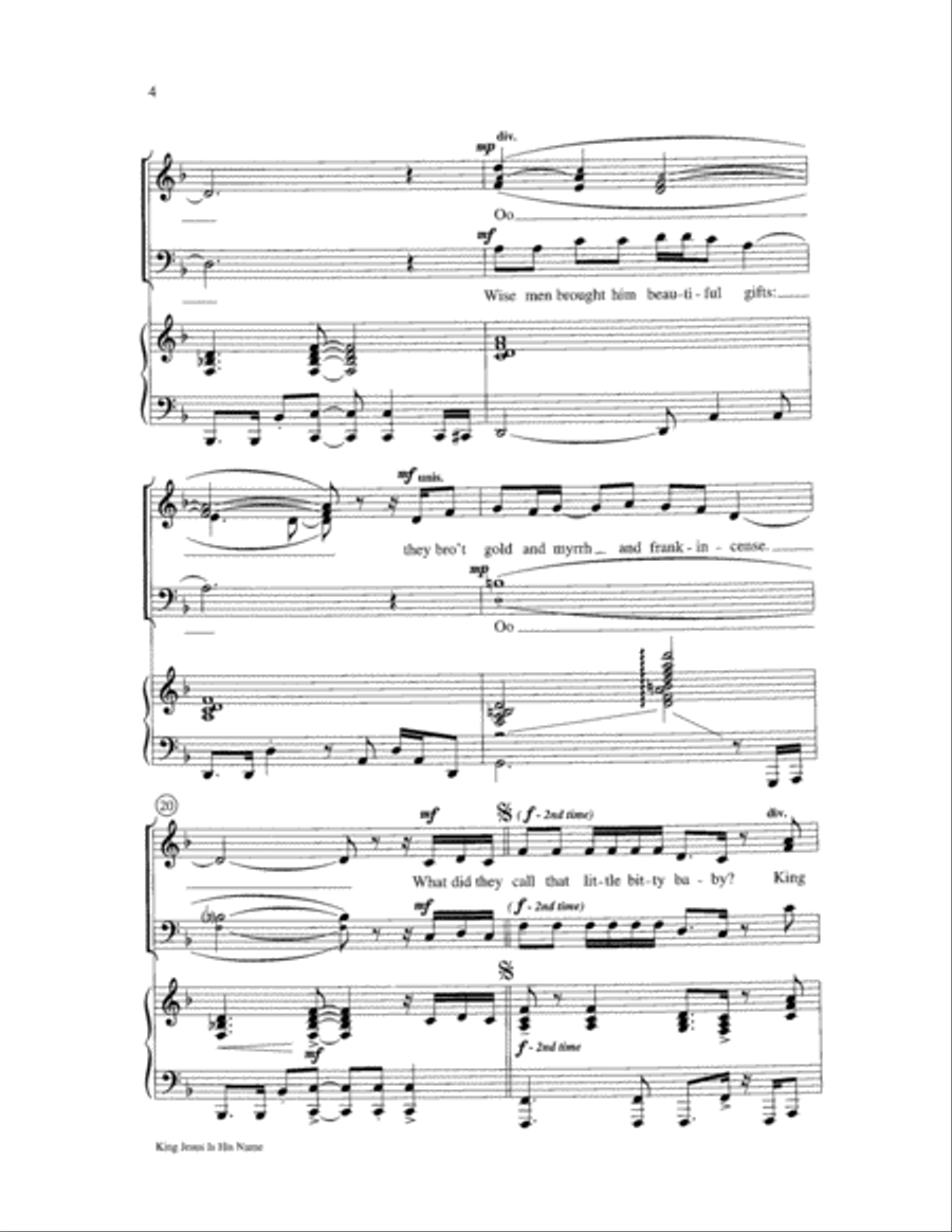 King Jesus Is His Name King Jesus Is His Name 3-Part scores gallery preview page 4