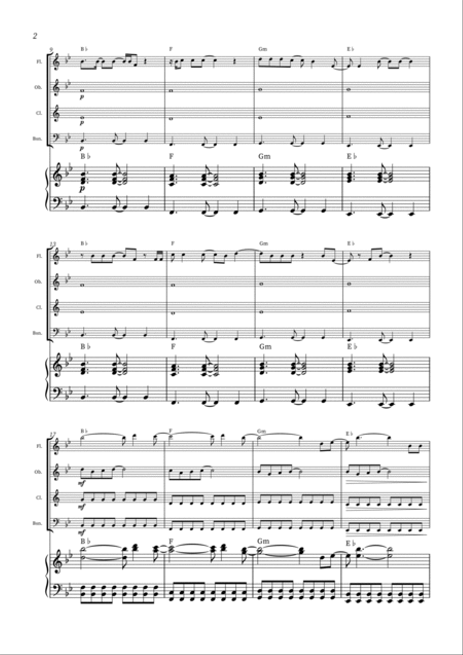 All Too Well Woodwind Quartet scores gallery preview page 2