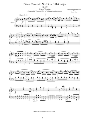 Mozart - Piano Concerto No.15 in B flat major K.450 - Piano Version