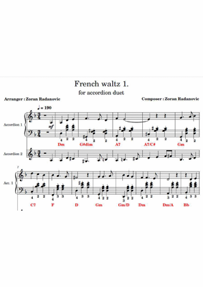 Book cover for French waltz 1. - for accordion duet