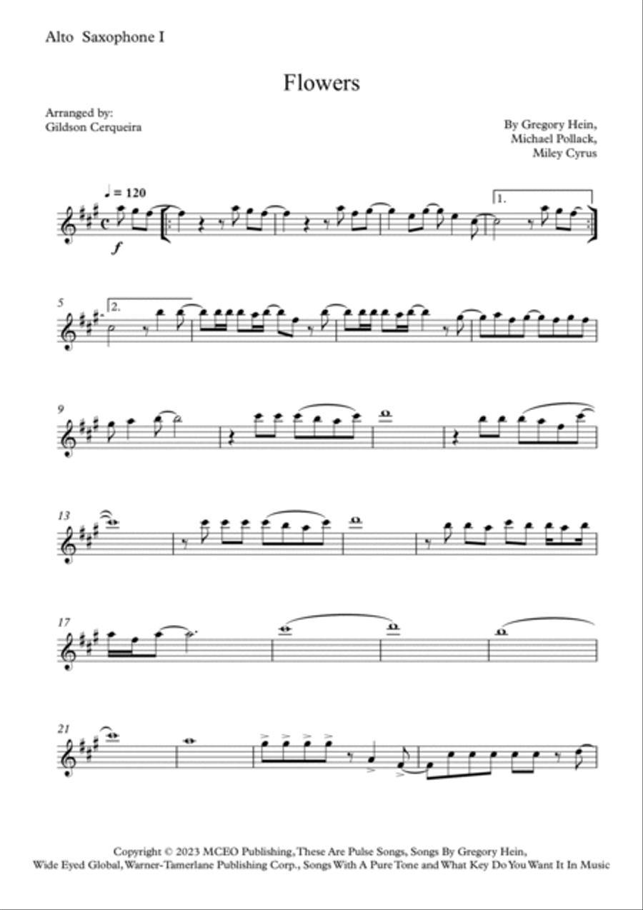 Flowers Saxophone Quartet scores gallery preview page 6