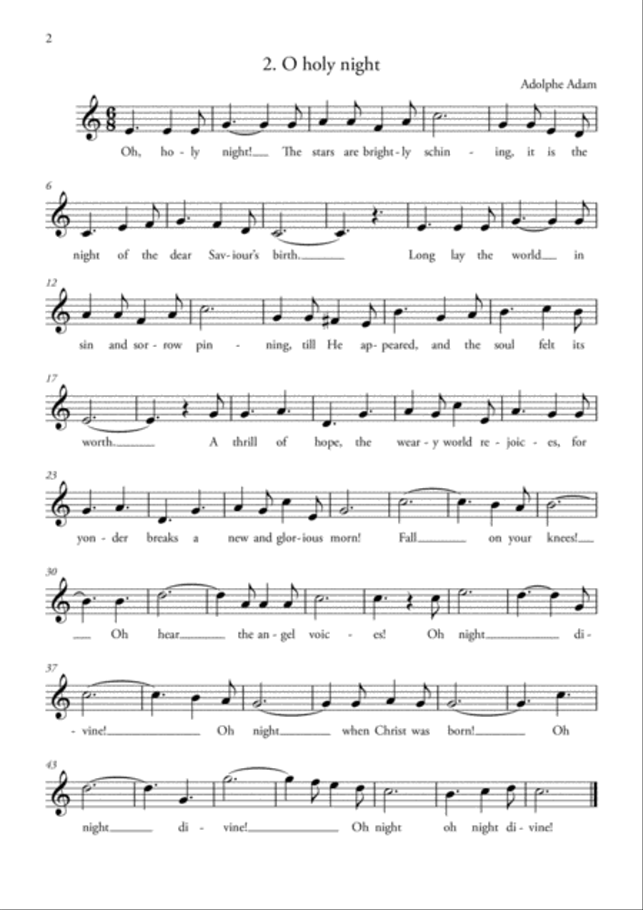 20 Easy Christmas Carols for FLUTE Flute Solo scores gallery preview page 2