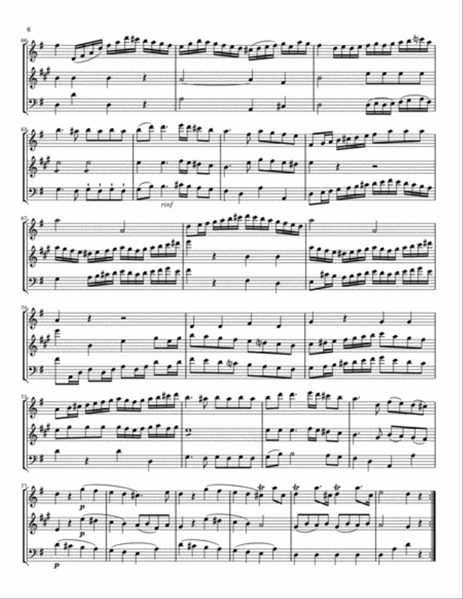 Fuchs Trio in G Major for Flute, Clarinet and Bassoon, Op. 1, No. 1 Woodwind Trio scores gallery preview page 6