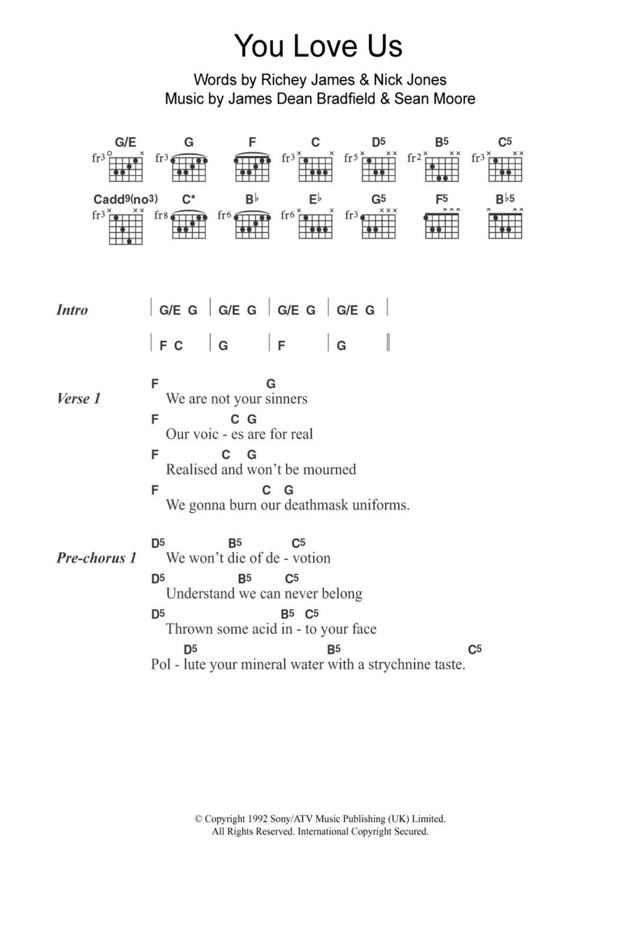 You Love Us Guitar scores gallery preview page 1