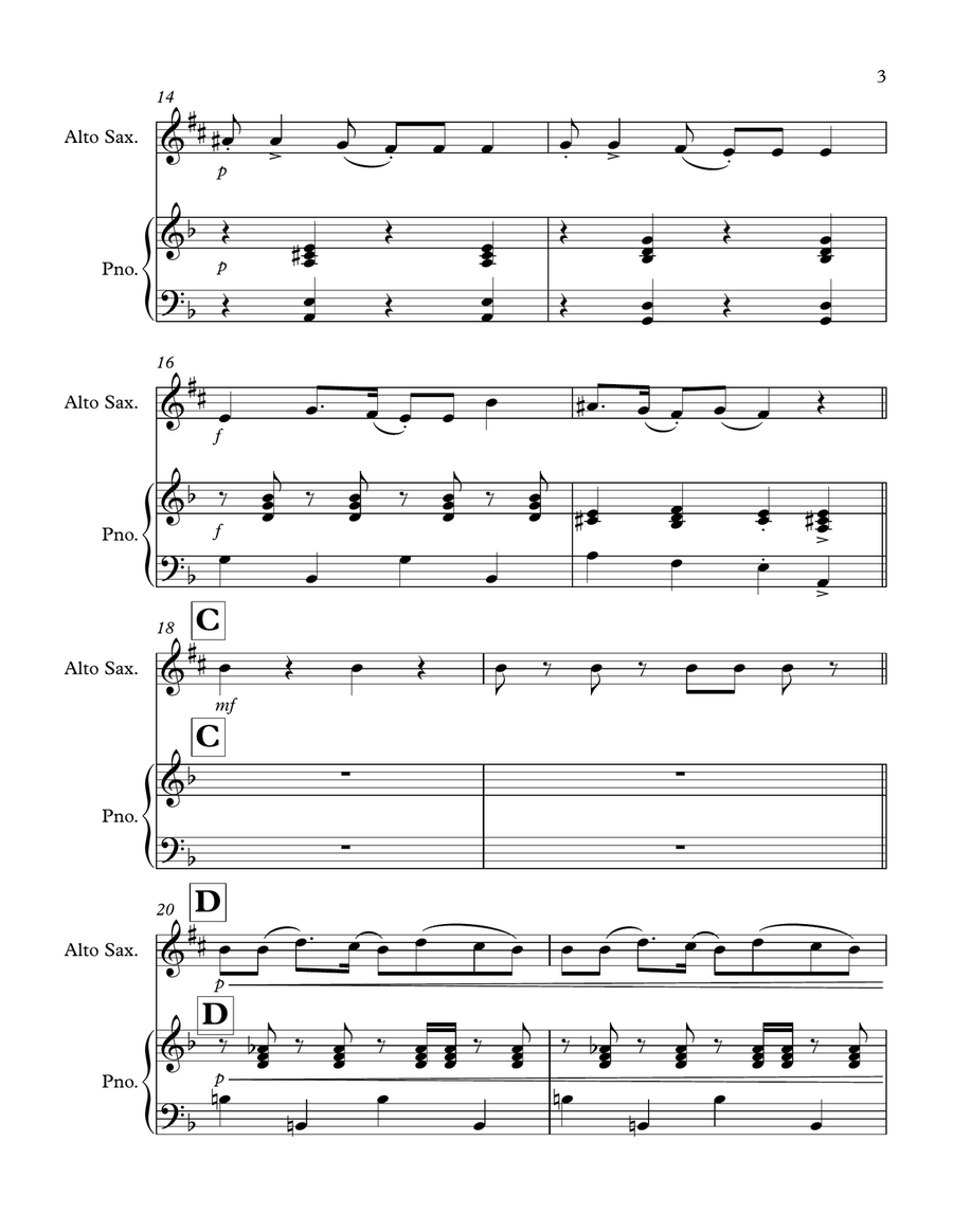 Hava Nagila Alto Saxophone scores gallery preview page 3