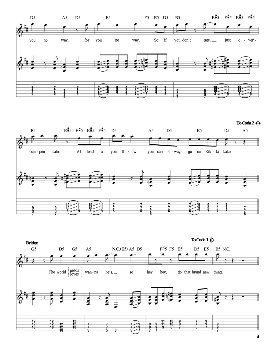 Pretty Fly (For A White Guy) Acoustic Guitar scores gallery preview page 3