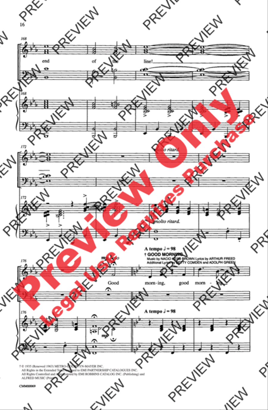 The Music of M-G-M (A Choral Medley) 4-Part scores gallery preview page 16