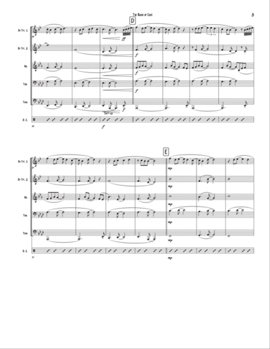 The Book Of Love Brass Quintet scores gallery preview page 3