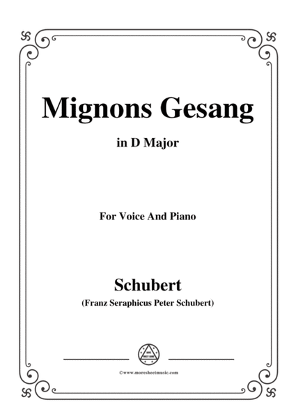 Schubert-Mignons Gesang,in D Major,for Voice&Piano image number null