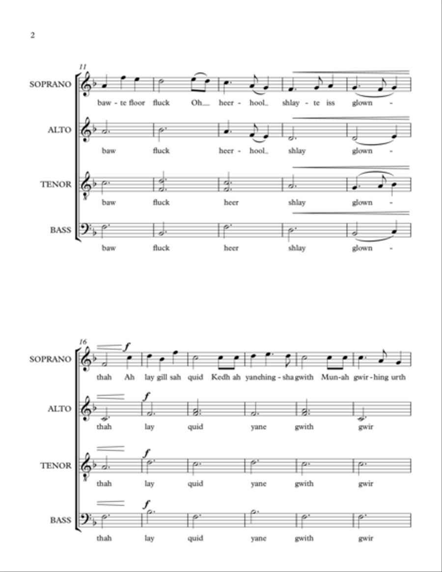 Eamann an Chnoic (a capella choir) 4-Part scores gallery preview page 2