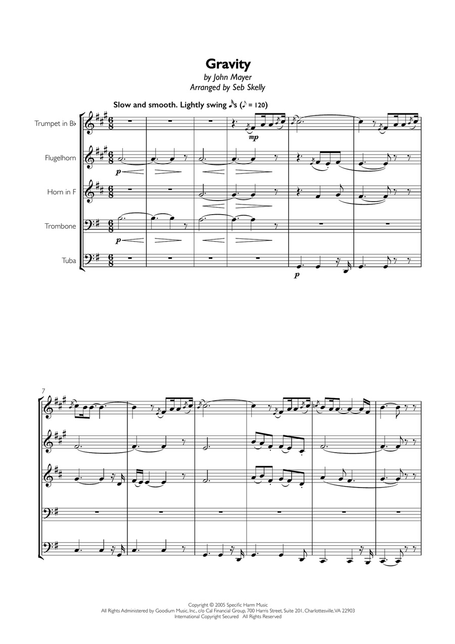 Gravity Gravity Brass Ensemble scores gallery preview page 1