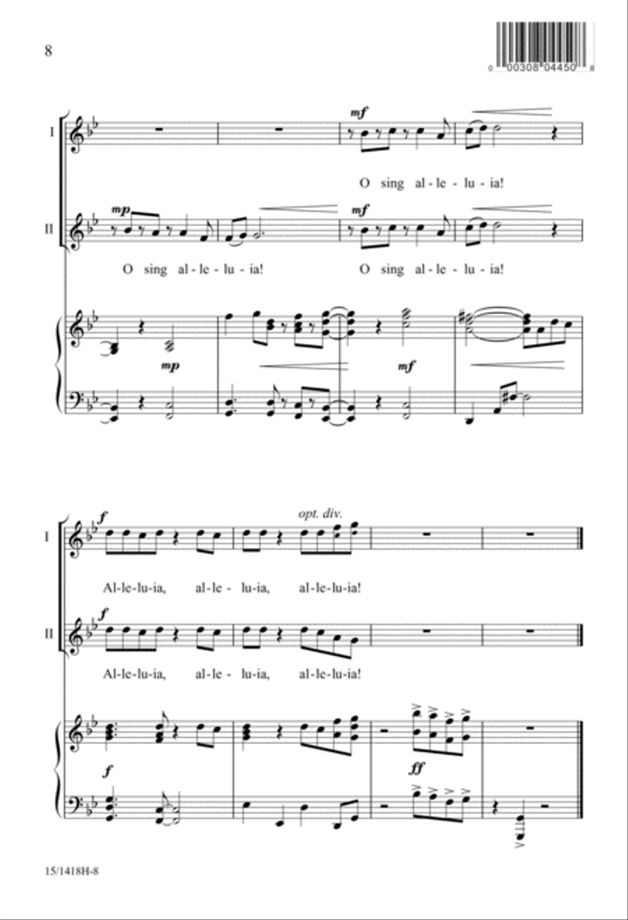 A Festive Alleluia 2-Part scores gallery preview page 8