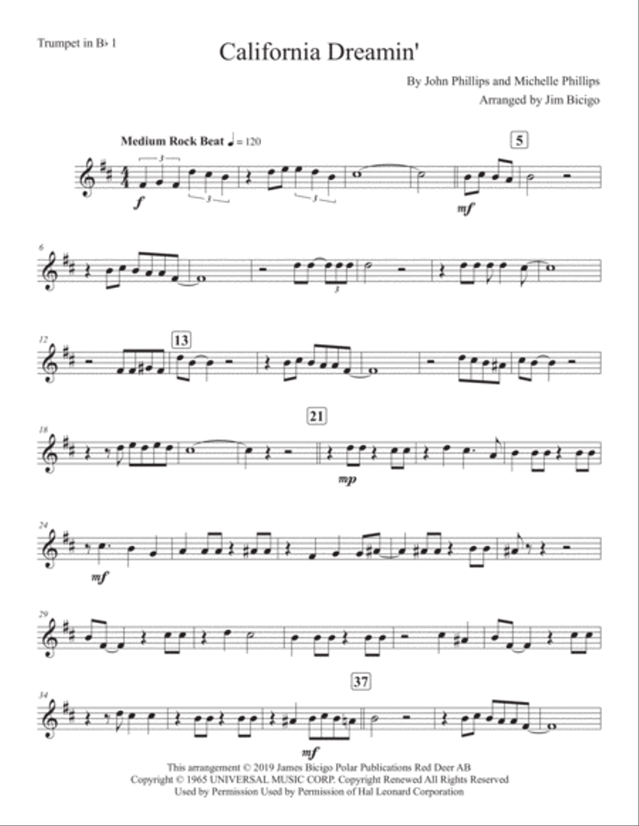 California Dreamin' Horn scores gallery preview page 5