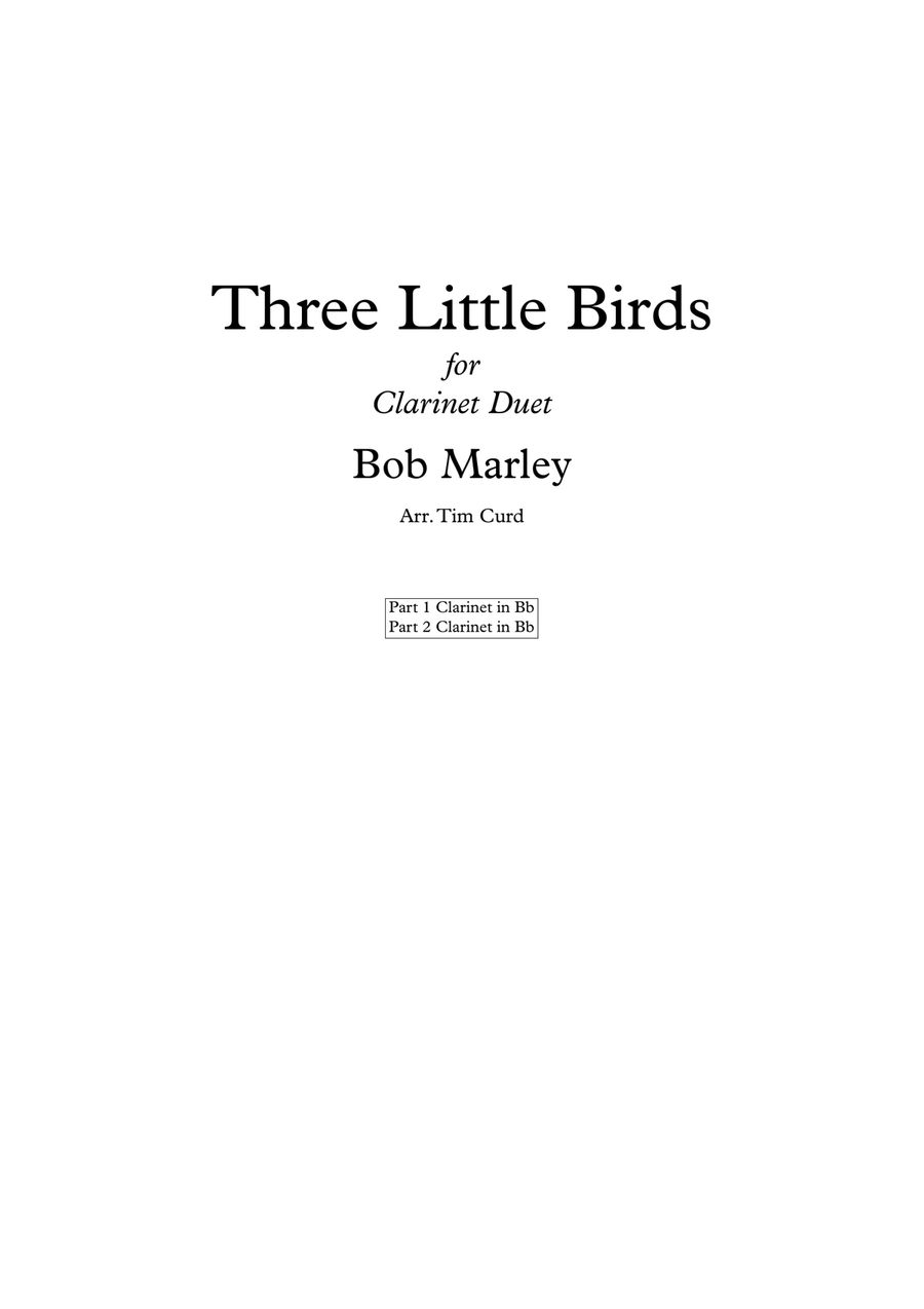 Three Little Birds Clarinet Duet scores gallery preview page 1