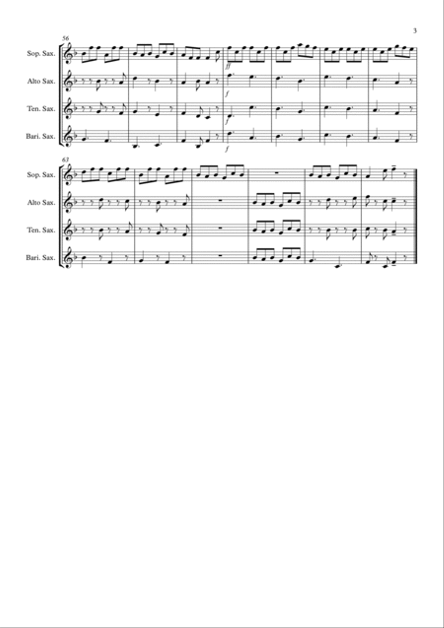 The Irish Washerwoman for Saxophone Quartet Saxophone Quartet scores gallery preview page 3