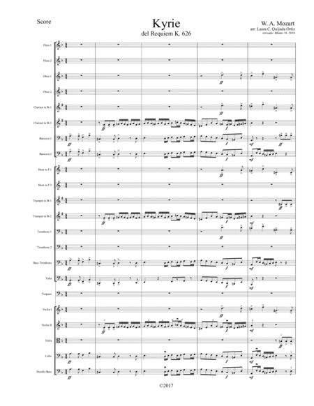 Kyrie from W. A. Mozart's Requiem, K.626. FULL ADVANCED CHILDREN ORCHESTRA. SCORE & PARTS. image number null
