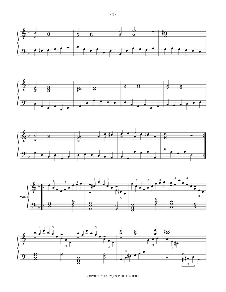 Variationen über ein Thema von Georg Friedrich Händel für das Cembalo (Variations on a Theme by G Harpsichord scores gallery preview page 3