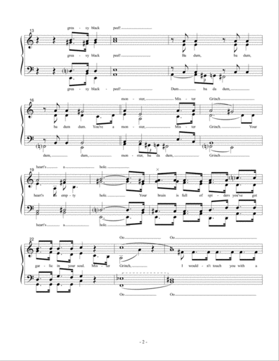 You're A Mean One, Mr. Grinch SSAA scores gallery preview page 2