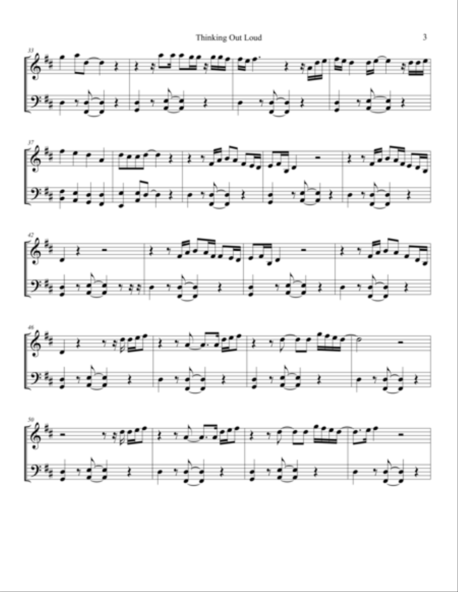 Thinking Out Loud String Duet scores gallery preview page 3