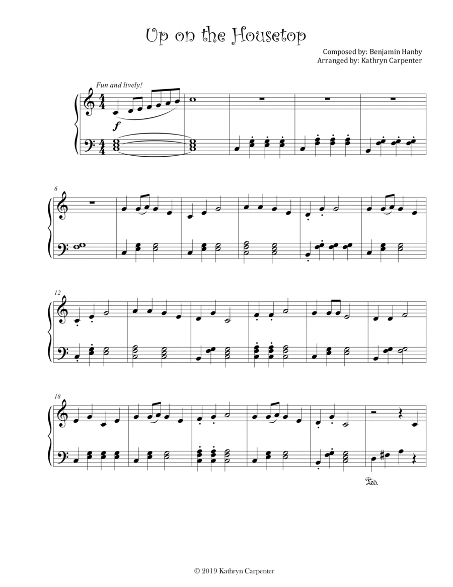 Up on the Housetop (Piano, Level 1 or 2A) Piano Method scores gallery preview page 1