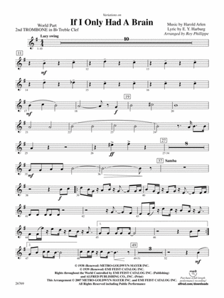 Variations on If I Only Had a Brain (from The Wizard of Oz): (wp) 2nd B-flat Trombone T.C.