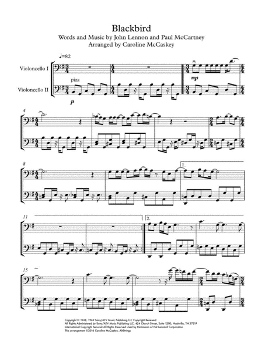 Blackbird Blackbird String Duet scores gallery preview page 2