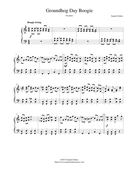 Groundhog Day Boogie - for intermediate piano image number null