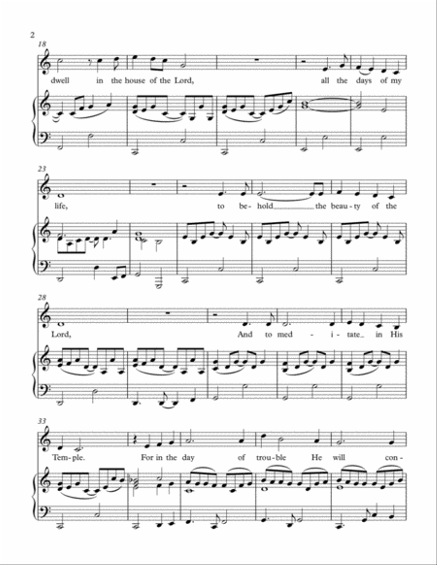 One Thing I Have Asked (Psalm 27:4-6) Medium Voice scores gallery preview page 3
