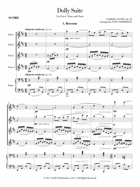 Dolly Suite for Four Flutes and Piano