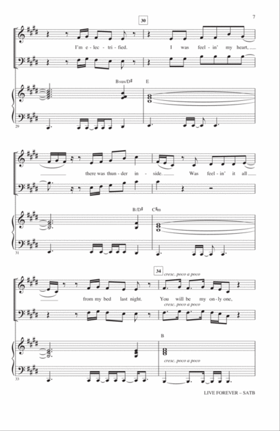 Live Forever (arr. Roger Emerson) 4-Part scores gallery preview page 6