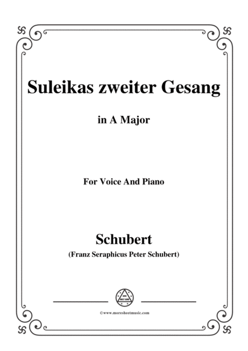 Schubert-Suleikas zweiter Gesang in A Major,for voice and piano image number null