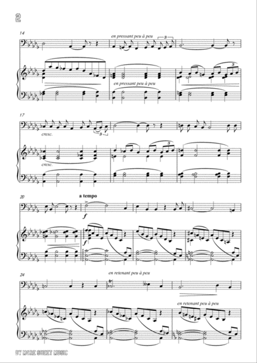 Chausson-Le colibri, for Cello and Piano Piano scores gallery preview page 4