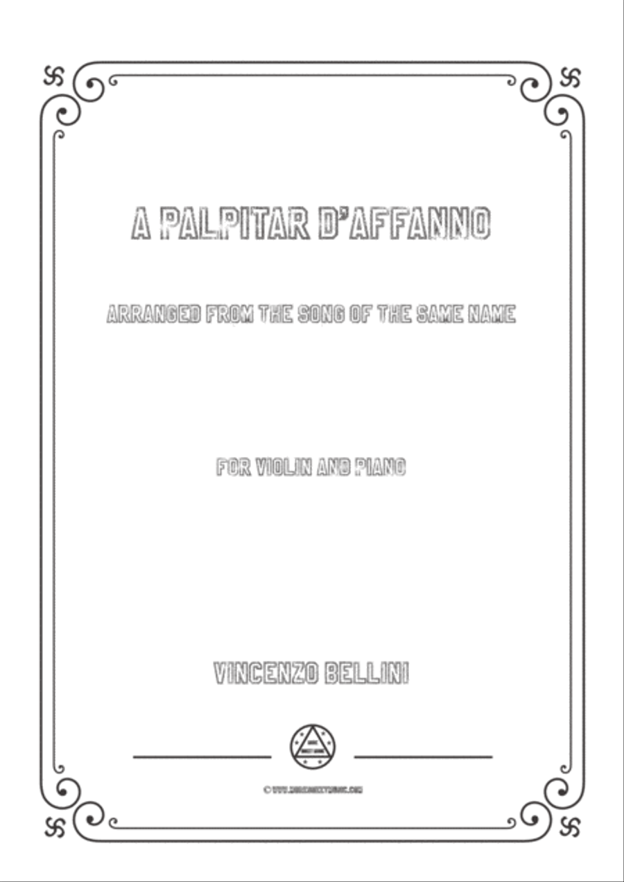 Bellini-A palpitar d'affanno,for Violin and Piano Voice scores gallery preview page 1