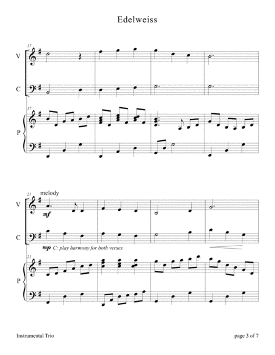 Edelweiss Piano Trio scores gallery preview page 5