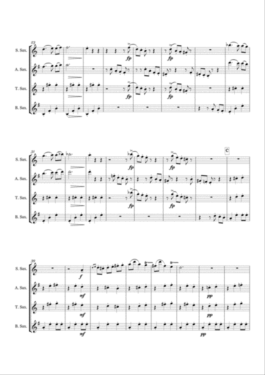 14 Original Saxophone Quartets - Score & Parts (SATB) Saxophone Quartet scores gallery preview page 5