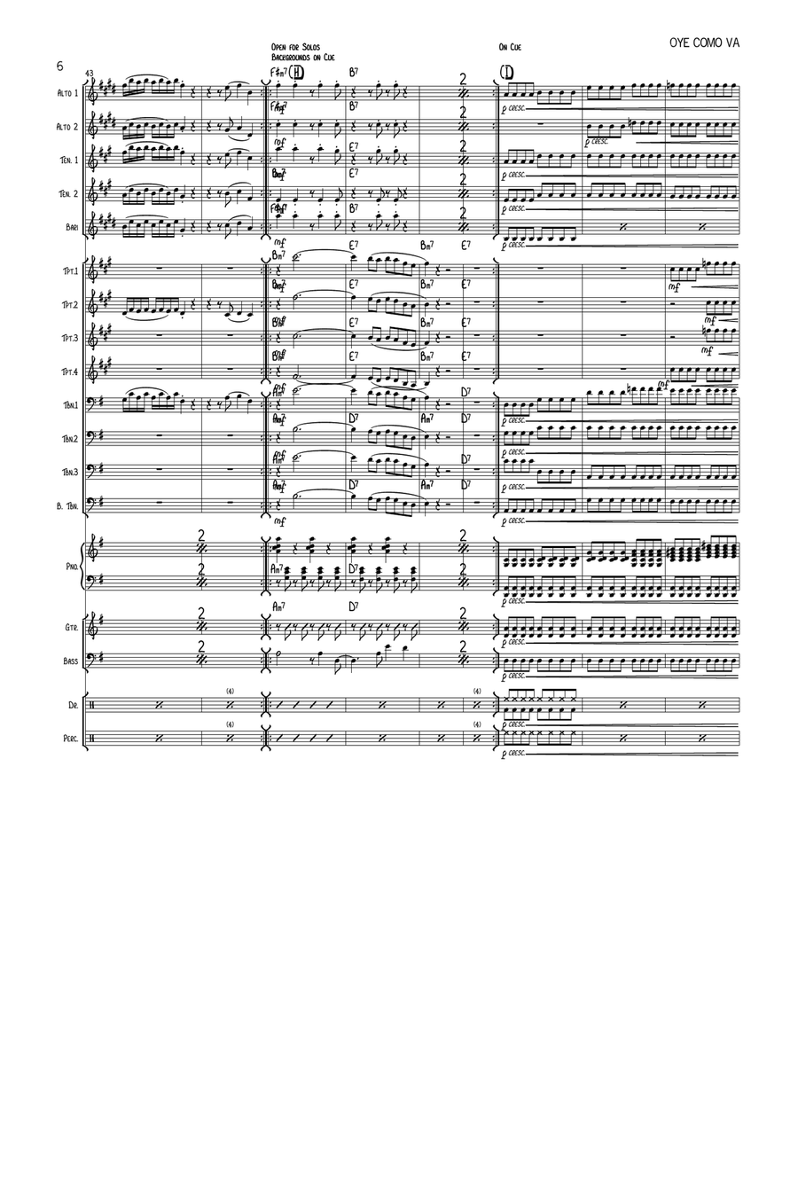 Oye Como Va Jazz Ensemble scores gallery preview page 6