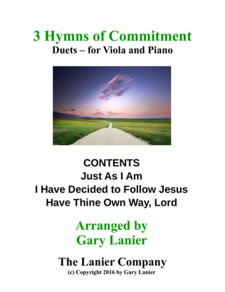 Book cover for Gary Lanier: 3 HYMNS of COMMITMENT (Duets for Viola & Piano)